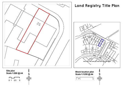 Land registry title plan in Bristol